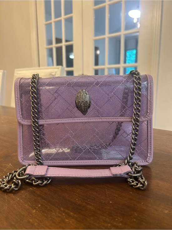 Kurt Geiger Handbags - Kurt Geiger Lilac Quilted Patent Chain Crossbody Bag